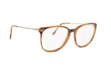 Trevi mod. VIP 884 eyeglasses eyewear frame acetate and metal // Golden & Brown wood effect // Squared frame // Deadstock 1970s
