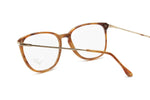Trevi mod. VIP 884 eyeglasses eyewear frame acetate and metal // Golden & Brown wood effect // Squared frame // Deadstock 1970s