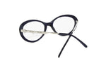 Les Copains glasses mod. LC 220 ocean blue acetate cat eye // Ladies eyewear frame Silver metal & Acetate // New Old Stock 90s