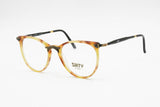 Sixty by Trenti pantos eyeglasses frame tortoise acetate and aged metal, New Old Stock 1980s