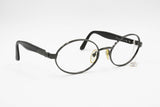 Genny 619-S big oval sunglasses frame, gunmetal gray colour and black temple tips , Deadstock 1990s frame