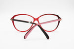 Genuine 1980s Ellesse LS 1004 Vintage Glasses frame red pink black // Sporty womens frame cat eye shaped // New Old Stock 1980s