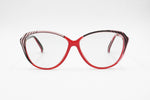 Genuine 1980s Ellesse LS 1004 Vintage Glasses frame red pink black // Sporty womens frame cat eye shaped // New Old Stock 1980s