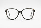 Vintage Luxottica eyeglasses frame // Black & glittered stoned arms // Pale golden details // New Old Stock