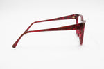 Red cat eye , amber slices embedded  Taormina by TREVI // womens eyeglasses eyewear frame thick acetate // Vintage 1970s dead stock