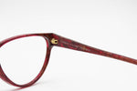 Red cat eye , amber slices embedded  Taormina by TREVI // womens eyeglasses eyewear frame thick acetate // Vintage 1970s dead stock