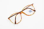 1980s SAFILO Linea 5611 blode orange dappled acetate and metal , Deadstock eyeglasses frame slightely oversize, NOS