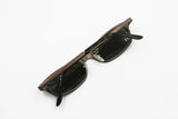 Le Club Actif mod. 1836 sunglasses little wayfarer made in Italy, satin copper metal frame with black temple tips, Deadstock