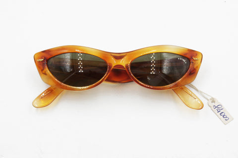 Vintage cat eye wrapping made in Italy STING mod. 328 uncommon crazy // orange blode acetatate stars detailled on front // Deadstock 90s