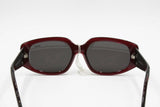 CHARME mod. 7222 oversize polygonal sunglasses Burgundy Red acetate with logos on arms, Deadstock 1980s sunnies