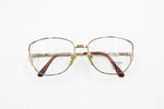 Valentino Garavani mod. V385 square eyeglasses frame Golden color slightely oversize, Vintage deadstock 1980s