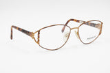 Yves Saint Laurent YSL mod. 4058 Y262 oval womens eyewear simil bronze and dappled, Total rimmed frame Gorgeous inserts, New Old Stock 1980s