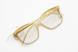 Authentic 1960s SANDRA GRUBER mod. St. Tropez womens ladies acetate frame, clear yellow with red details , New Old Stock