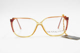 Red & Yellow acetate VIENNALINE frame glasses mod. 1510 made in Austria, Square cat eye colored, New Old Stock 1970s