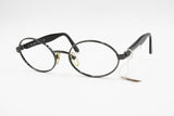 Genny 619-S big oval sunglasses frame, gunmetal gray colour and black temple tips , Deadstock 1990s frame