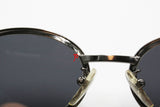 Von Furstenberg mod. MF 95 oval sunglasses gunmetal with red lenses perimeter, Grunge Alterantive lifestyle, New Old Stock