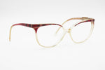 Vintage 1970s cat eye acetate ELEGANCE mod. Liza , red tissue brows with red and pearl details , NOS