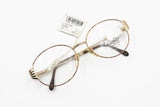 Vintage 1980s eyewear Luxottica 2180 Golden plated 18K and dappled brown eye wire, New Old Stock eyewear