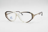 Safilo Emozioni mod. 354 acetate womens frame eyeglasses , clear acetate and colored frontal insert & metal arms, NOS 1980s