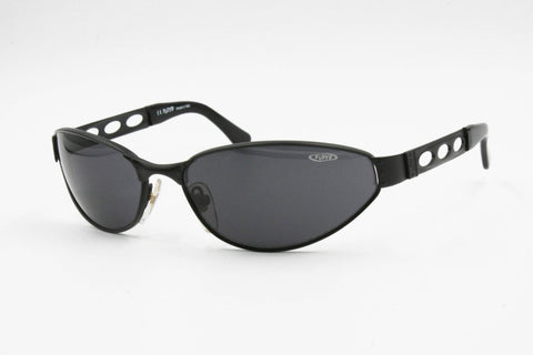 Vintage total black biker sunglasses wrapping oval lenses, FLOYD FL6140, New Old Stock