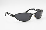 Vintage total black biker sunglasses wrapping oval lenses, FLOYD FL6140, New Old Stock