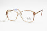 Luxottica womens eyeglasses frame clar acetate with brown grain, New Old Stock 1980s