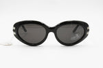 Oversize cat eye Black & Silver CHARME mod. 7217, womens cat eye sunglasses Deadstock 1980s