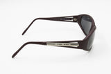 FLOYD made in Italy, biker sunglasses total deep violet acetate with metal rustic plaques, wrapping sunglasses, Deadstock