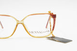 Red & Yellow acetate VIENNALINE frame glasses mod. 1510 made in Austria, Square cat eye colored, New Old Stock 1970s