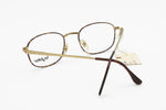 Byblos mod. 578 3060 S rectangular chamfered eyeglasses brown dappled and old gold, chiseled arms and Fleet Arm System, New Old Stock 90s