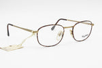 Byblos mod. 578 3060 S rectangular chamfered eyeglasses brown dappled and old gold, chiseled arms and Fleet Arm System, New Old Stock 90s