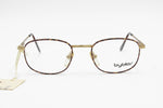 Byblos mod. 578 3060 S rectangular chamfered eyeglasses brown dappled and old gold, chiseled arms and Fleet Arm System, New Old Stock 90s