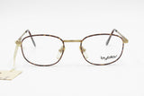 Byblos mod. 578 3060 S rectangular chamfered eyeglasses brown dappled and old gold, chiseled arms and Fleet Arm System, New Old Stock 90s