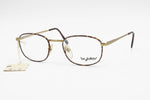 Byblos mod. 578 3060 S rectangular chamfered eyeglasses brown dappled and old gold, chiseled arms and Fleet Arm System, New Old Stock 90s