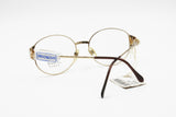 Vintage 1980s eyewear Luxottica 2180 Golden plated 18K and dappled brown eye wire, New Old Stock eyewear