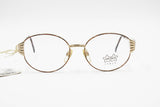 Vintage 1980s eyewear Luxottica 2180 Golden plated 18K and dappled brown eye wire, New Old Stock eyewear