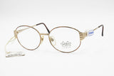 Vintage 1980s eyewear Luxottica 2180 Golden plated 18K and dappled brown eye wire, New Old Stock eyewear