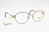 Vintage 1980s eyewear Luxottica 2180 Golden plated 18K and dappled brown eye wire, New Old Stock eyewear