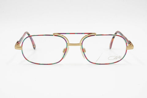 Cazal Vintage Eyeglasses Model 747 Col. 405, Multicolor Red & Gold, New Old Stock 80s