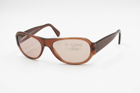 Giorgio Armani vintage sunglasses mask shape mod. 2520 427, brown semitransparent acetate, New Old Stock 1990s
