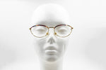 Vintage women oval eyeglasses frame O.MARINES made in Italy, adorned colored decò eyebrows, Deadstock 80s