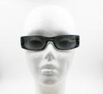 Persol squared sunglasses 2702-S 471/3A striped acetate black & Blue glittered, New Old Stock