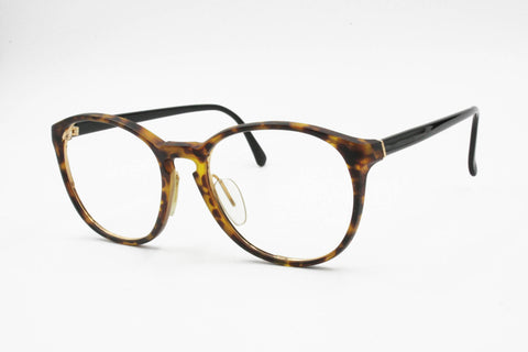 Vintage 80s L'AMY tortoise shell on golden frame, Vintage round panto frame eyeglass, New Old Stock