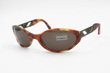 Emporio Armani wrapping sunglasses 544-S 144-S oval lenses dappled brown acetate, New Old Stock