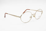 Genny 587 5001 frame Italy, Oval large eyeglasses frame golden, New Old Stock 80s