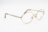 Genny 587 5001 frame Italy, Oval large eyeglasses frame golden, New Old Stock 80s