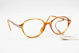 1980s round pantos STUDIO LINE brown dappled acetate with golden metal insert, New Old Stock