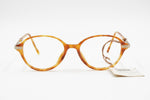 1980s round pantos STUDIO LINE brown dappled acetate with golden metal insert, New Old Stock