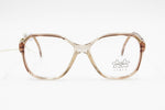 Luxottica womens eyeglasses frame clar acetate with brown grain, New Old Stock 1980s