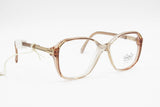 Luxottica womens eyeglasses frame clar acetate with brown grain, New Old Stock 1980s